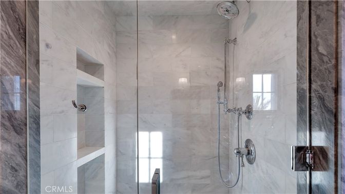 Bathroom, Glass Shower, Interior, Marble Walls