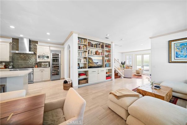 Interior, Kitchen, Living room, Recessed Lighting, Stainless Steel Appliances, Wood Texture Flooring