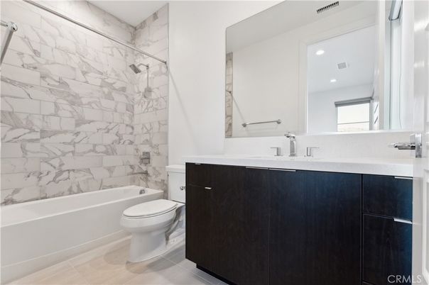 Bathroom, Interior, Marble Walls, Recessed Lighting