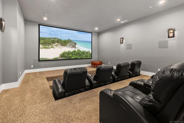 Home Theatre Room, Interior, Projection Screen, Recessed Lighting, Theatre Room