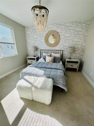 Bedroom, Chandelier, Interior