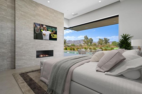 Bedroom, Fireplace, Interior, Recessed Lighting