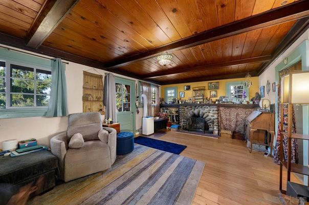 Fireplace, Interior, Living room, Wooden Beams, Wooden Ceilings, Wood Texture Flooring