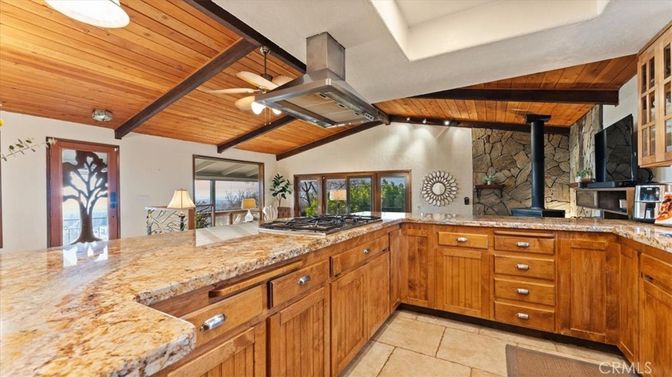 Interior, Kitchen, Stone Walls, Wooden Beams, Wooden Ceilings