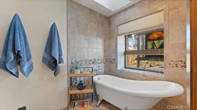 Bathroom, Free Standing Baths, Interior, Stone Walls