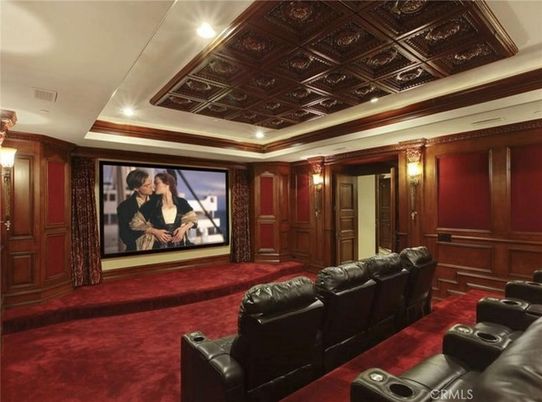 Home Theatre Room, Interior, Projection Screen, Recessed Lighting, Theatre Room