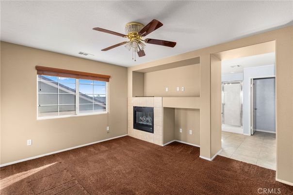 Empty room, Fireplace, Interior, Recessed Lighting