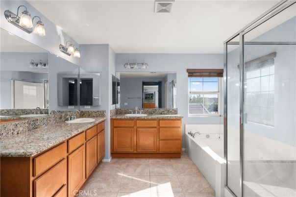 Bathroom, Dual Sink Vanities, Glass Shower, Interior