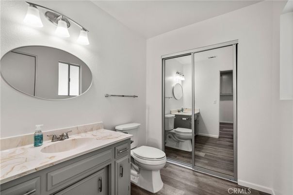 Bathroom, Dual Sink Vanities, Interior, Wood Texture Flooring
