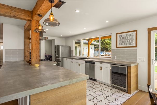 Interior, Kitchen, Pendant Lights, Recessed Lighting, Stainless Steel Appliances