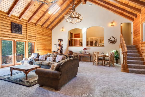 Chandelier, Dining room, Interior, Living room, Wooden Beams, Wooden Ceilings, Wooden Walls