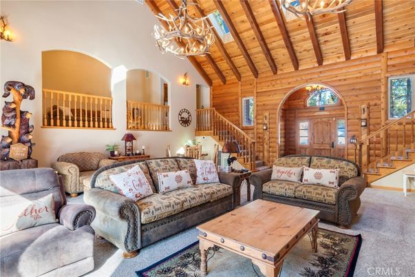 Chandelier, Interior, Living room, Wooden Beams, Wooden Ceilings, Wooden Walls