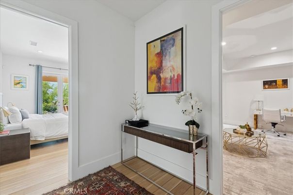 Bedroom, Home Office, Interior, Recessed Lighting, Wood Texture Flooring