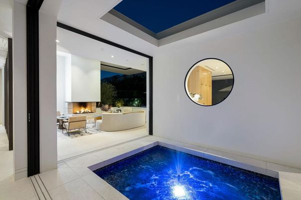 Fireplace, Interior, Pool, Recessed Lighting