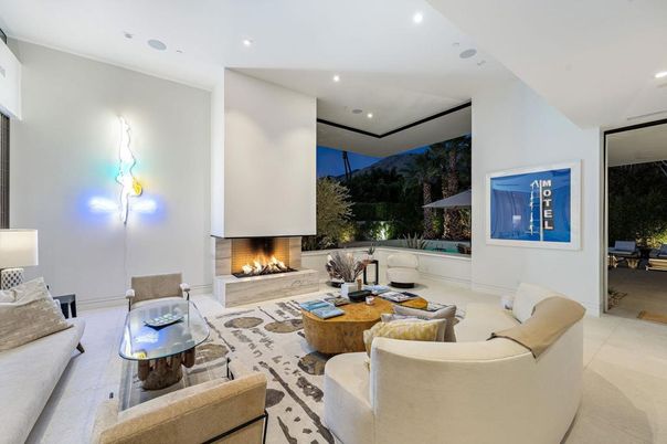Fireplace, Interior, Living room, Recessed Lighting