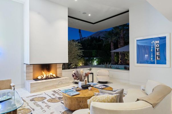 Fireplace, Interior, Living room, Recessed Lighting
