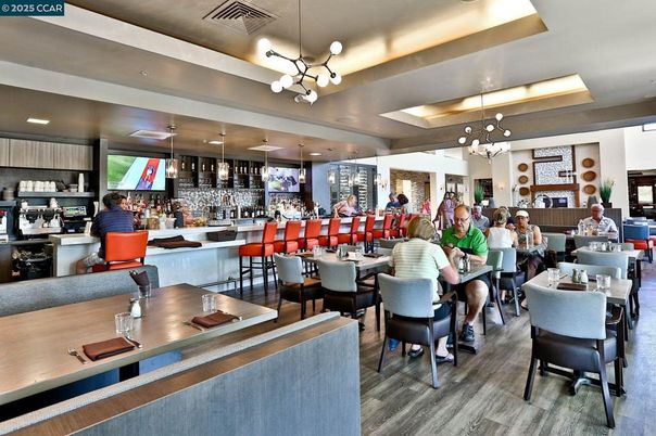 Dining room, Interior, Pendant Lights, Recessed Lighting, Wood Texture Flooring