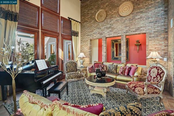 Interior, Living room, Piano, Stone Walls