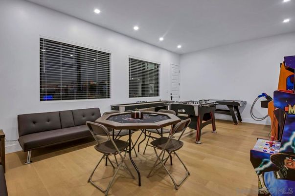 Game Room, Interior, Recessed Lighting, Wood Texture Flooring