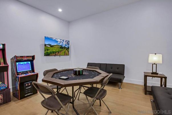Game Room, Interior, Recessed Lighting, Wood Texture Flooring