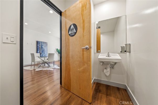 Bathroom, Dining room, Interior, Recessed Lighting, Wood Texture Flooring
