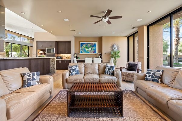 Interior, Kitchen, Living room, Pendant Lights, Recessed Lighting, Stainless Steel Appliances, Wood Texture Flooring