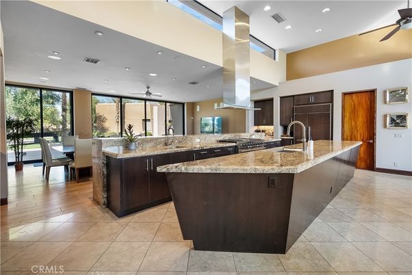 Dining room, Interior, Kitchen, Recessed Lighting, Stainless Steel Appliances, Wood Texture Flooring