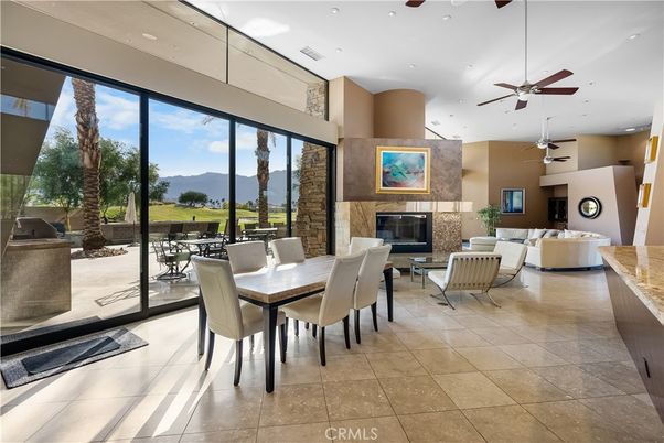 Dining room, Fireplace, Interior, Living room, Recessed Lighting