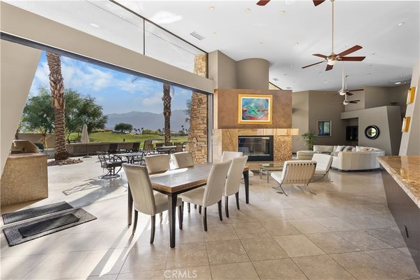 Dining room, Fireplace, Interior, Living room, Recessed Lighting