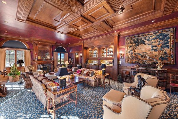 Fireplace, Interior, Living room, Recessed Lighting, Wooden Ceilings, Wooden Walls