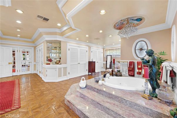 Bathroom, Interior, Recessed Lighting, Wood Texture Flooring