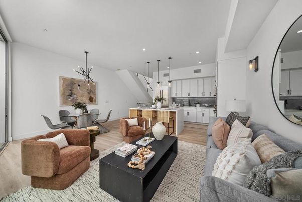 Dining room, Interior, Kitchen, Living room, Pendant Lights, Recessed Lighting, Wood Texture Flooring