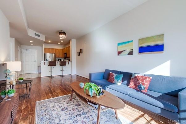 Interior, Kitchen, Living room, Recessed Lighting, Stainless Steel Appliances, Wood Texture Flooring