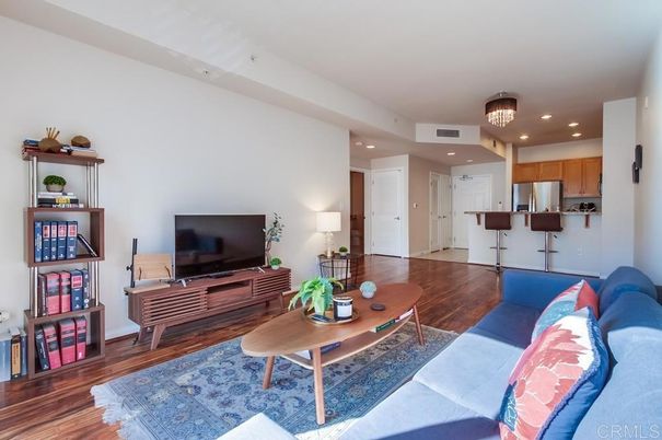 Interior, Kitchen, Living room, Recessed Lighting, Stainless Steel Appliances, Wood Texture Flooring