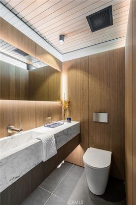 Bathroom, Interior, Recessed Lighting, Wooden Ceilings, Wooden Walls