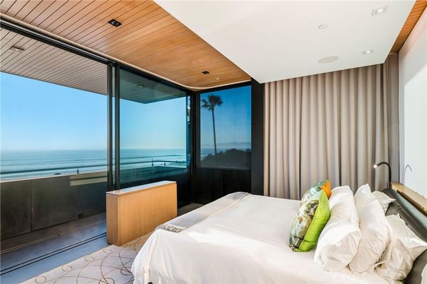 Bedroom, Interior, Recessed Lighting, Water, Wooden Ceilings