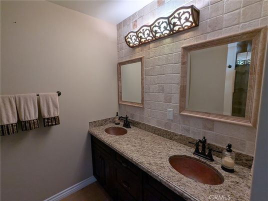 Bathroom, Dual Sink Vanities, Interior, Stone Walls