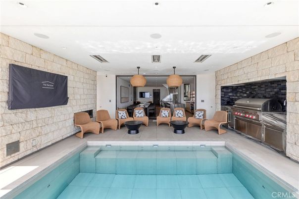 Interior, Pool, Recessed Lighting, Stone Walls