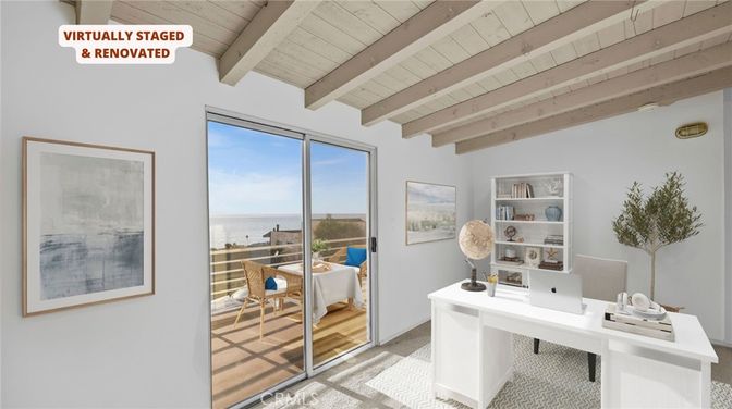 Home Office, Interior, Water, Wooden Beams, Wooden Ceilings, Wood Texture Flooring