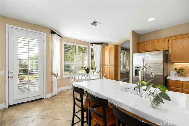 Dining room, Interior, Kitchen, Recessed Lighting, Stainless Steel Appliances, Tile Countertops
