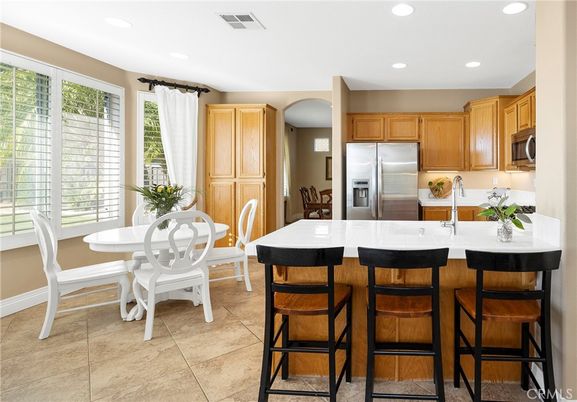 Dining room, Interior, Kitchen, Recessed Lighting, Stainless Steel Appliances