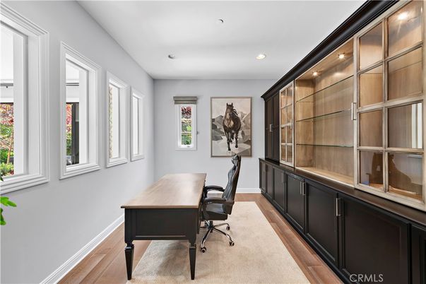 Home Office, Interior, Recessed Lighting, Wood Texture Flooring