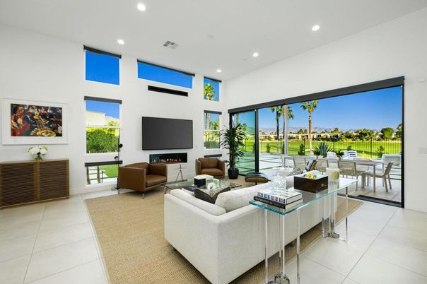 Fireplace, Interior, Living room, Recessed Lighting, Water