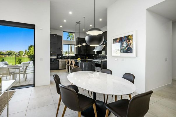 Dining room, Interior, Kitchen, Pendant Lights, Recessed Lighting, Stainless Steel Appliances
