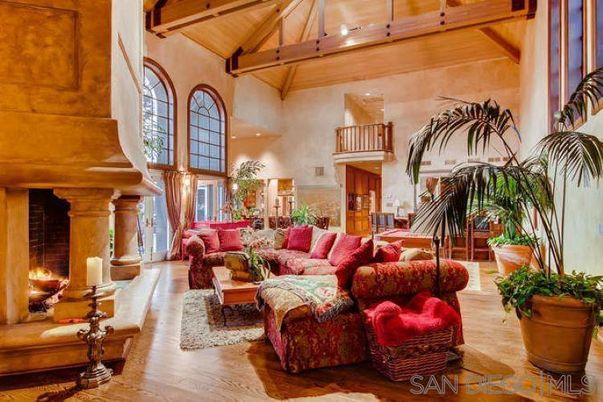 Fireplace, Interior, Living room, Recessed Lighting, Wooden Beams, Wooden Ceilings, Wood Texture Flooring