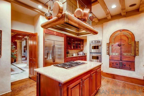 Interior, Kitchen, Recessed Lighting, Stainless Steel Appliances, Wooden Beams, Wood Texture Flooring