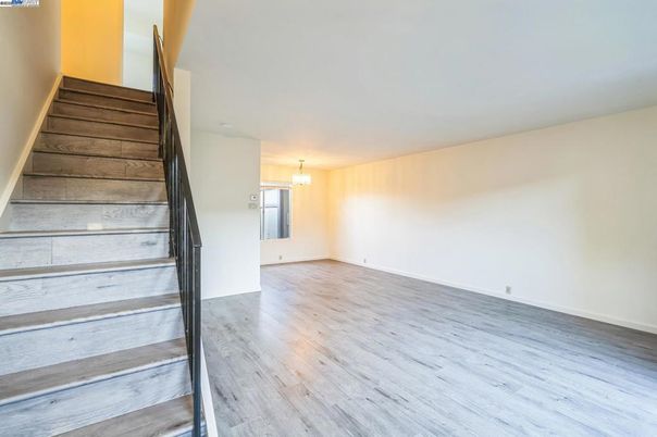 Chandelier, Empty room, Interior, Wood Texture Flooring