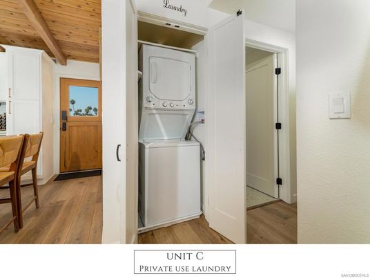Interior, Utility Closets, Washer, Wooden Beams, Wooden Ceilings, Wood Texture Flooring