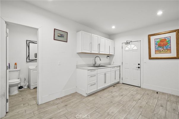 Bathroom, Interior, Recessed Lighting, Wood Texture Flooring