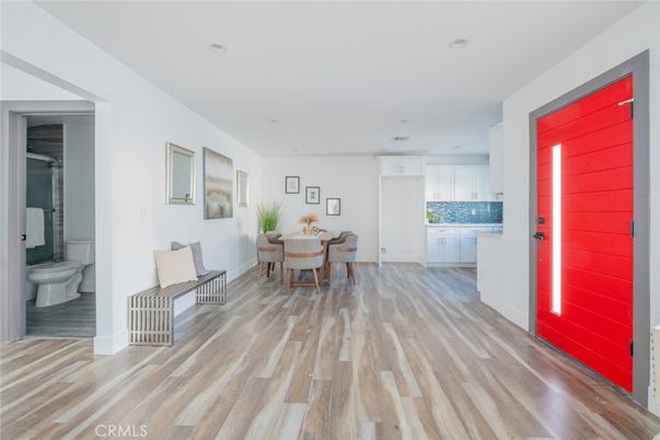 Bathroom, Dining room, Interior, Kitchen, Recessed Lighting, Wood Texture Flooring
